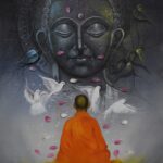 A Gautam Buddha Painting on Canvas