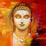 Image: Orange Buddha with Lotus