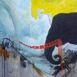 Image: The elephant Abstract canvas Painting