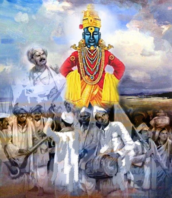 Image: Pandurang Canvas Painting with his pilgrims