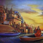 Image: Canvas painting of Ghats of Varanasi