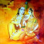 Image: Canvas painting of Radha Krishna painting