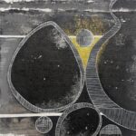 A beutiful grey themed Axis of Gold a Study in Balance Canvas Art