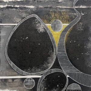 A beutiful grey themed Axis of Gold a Study in Balance Canvas Art