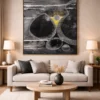 A beautiful Axis of Gold a Study in Balance Canvas Art in a living Room.