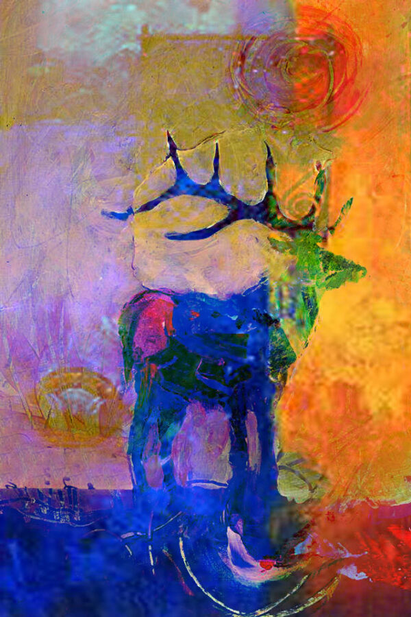 handmade deer painting on canvas modern wildlife wall art