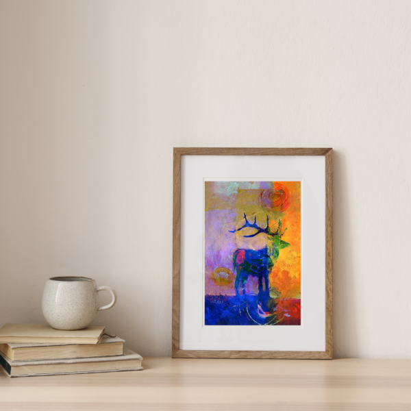 abstract deer painting for living room India modern deer canvas wall art