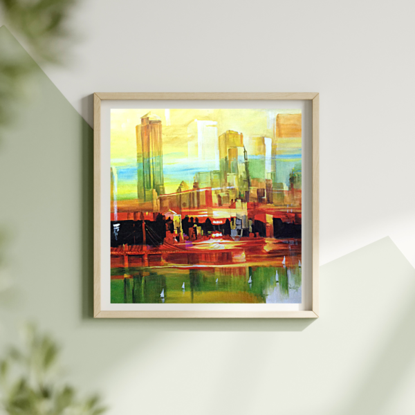 “modern city canvas wall art living room India”