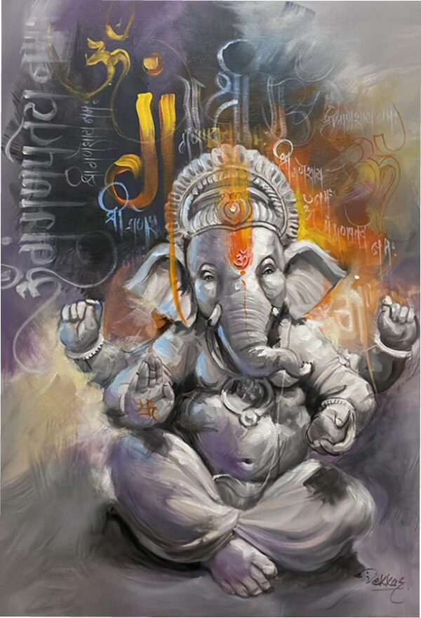 Classic Ganesha Canvas Painting India| Aratce Studio