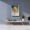 Buddha canvas painting with golden meditative spiritual artwork on canvas
