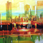 “modern city canvas wall art living room India”